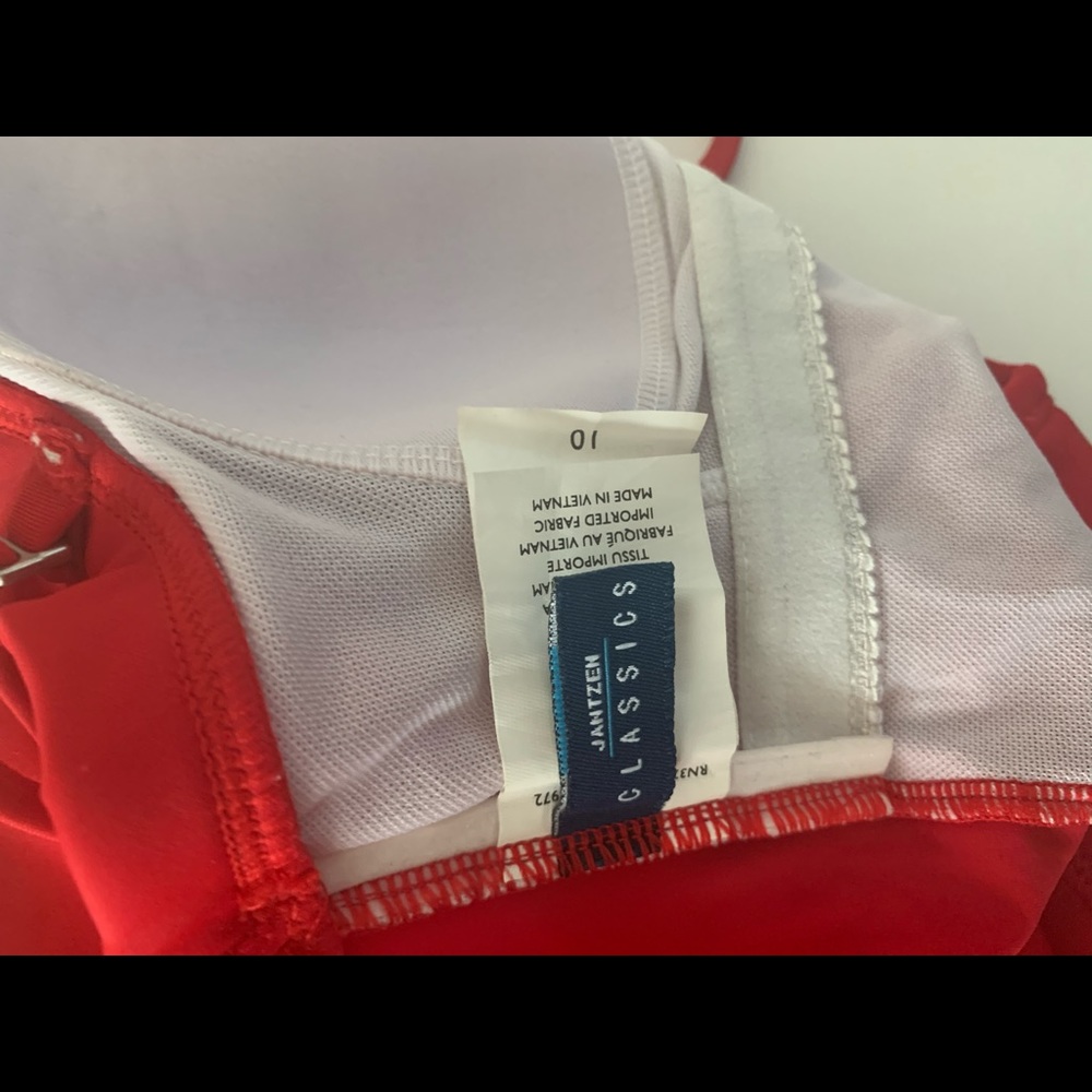 Jantzen Classic Red Ruffle Convertible Swimsuit - Picture 3 of 6
